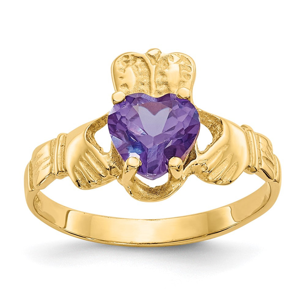 14k Yellow gold;Open back;Synthetic;CZ