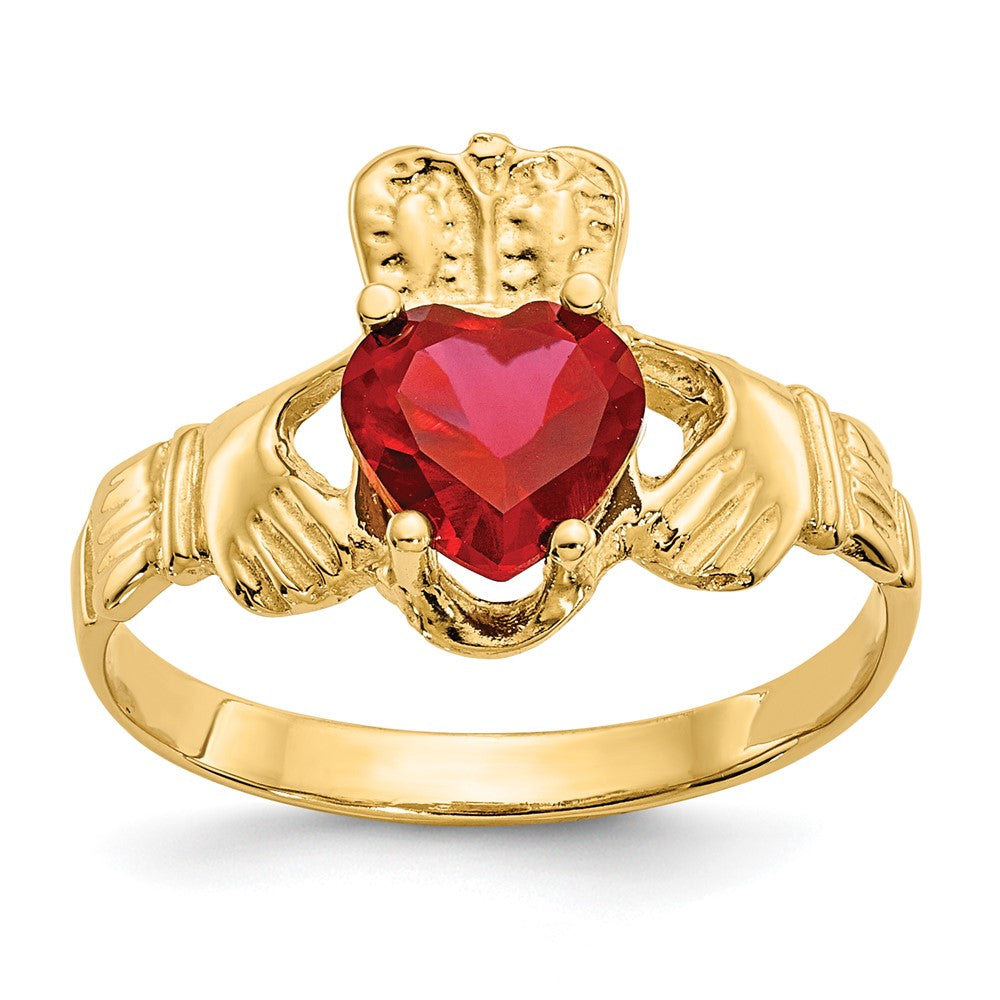 14k Yellow gold;Open back;Synthetic;CZ