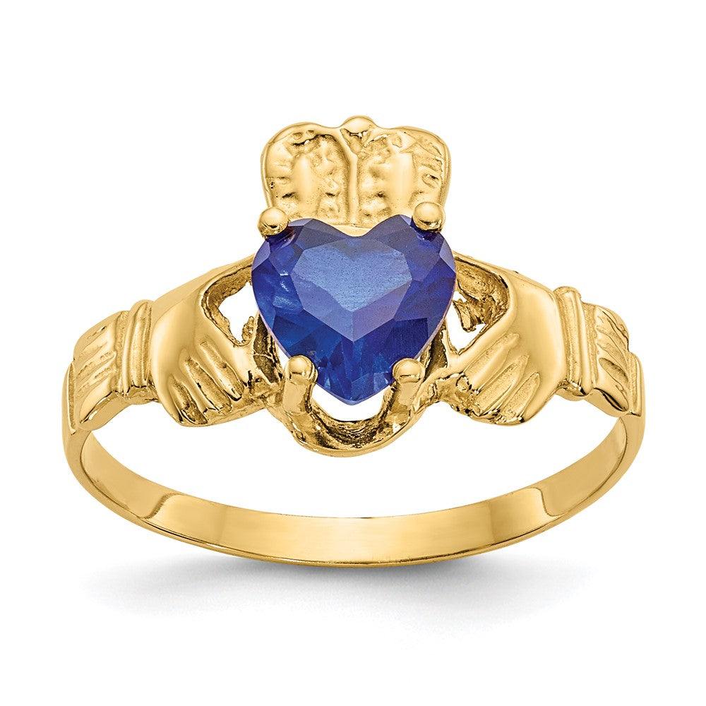 14k Yellow gold;Open back;Synthetic;CZ