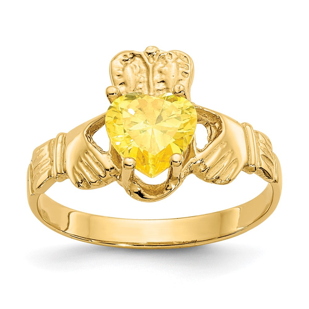 14k Yellow gold;Open back;Synthetic;CZ