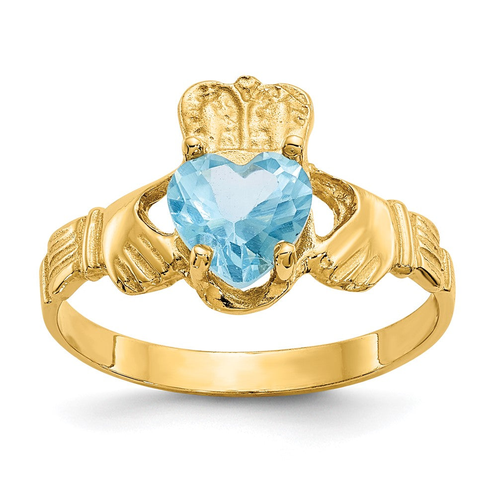 14k Yellow gold;Open back;Synthetic;CZ