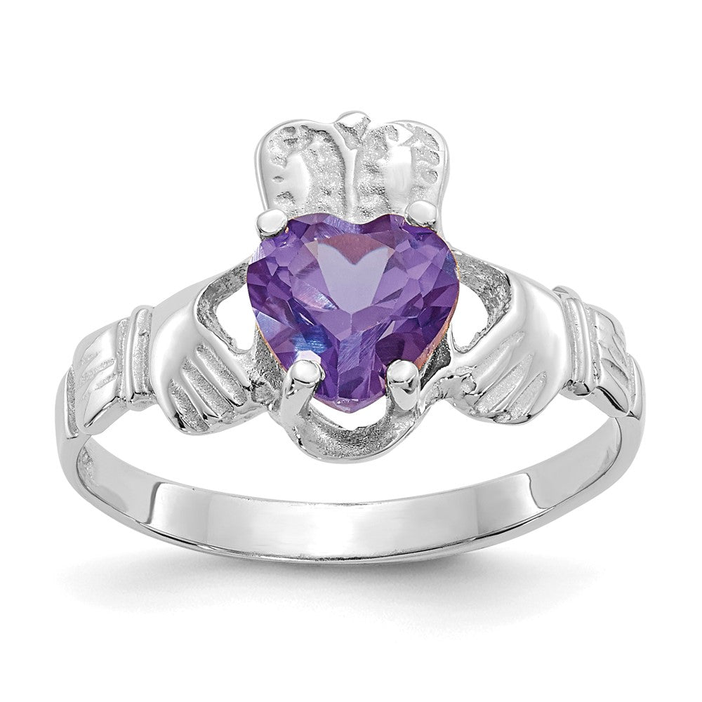 14K White gold;Open back;Synthetic;CZ