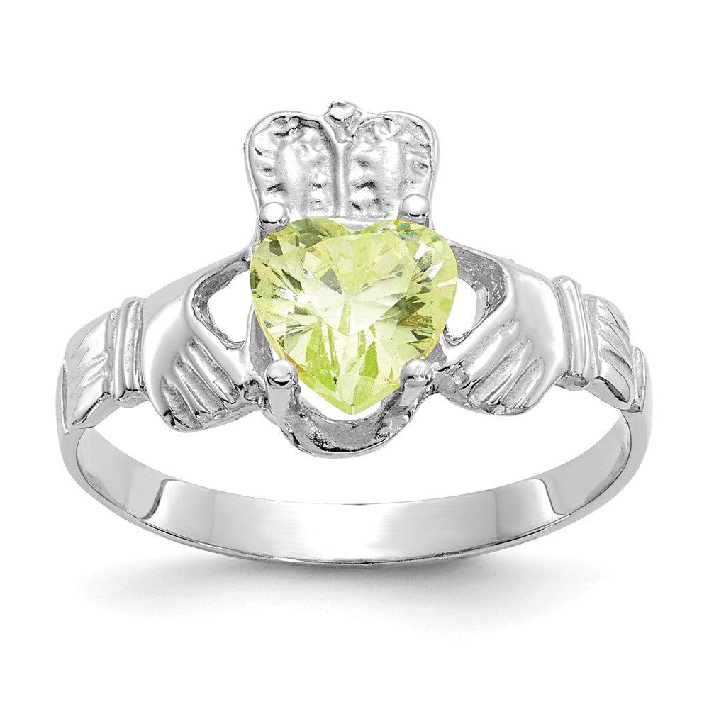 14K White gold;Open back;Synthetic;CZ