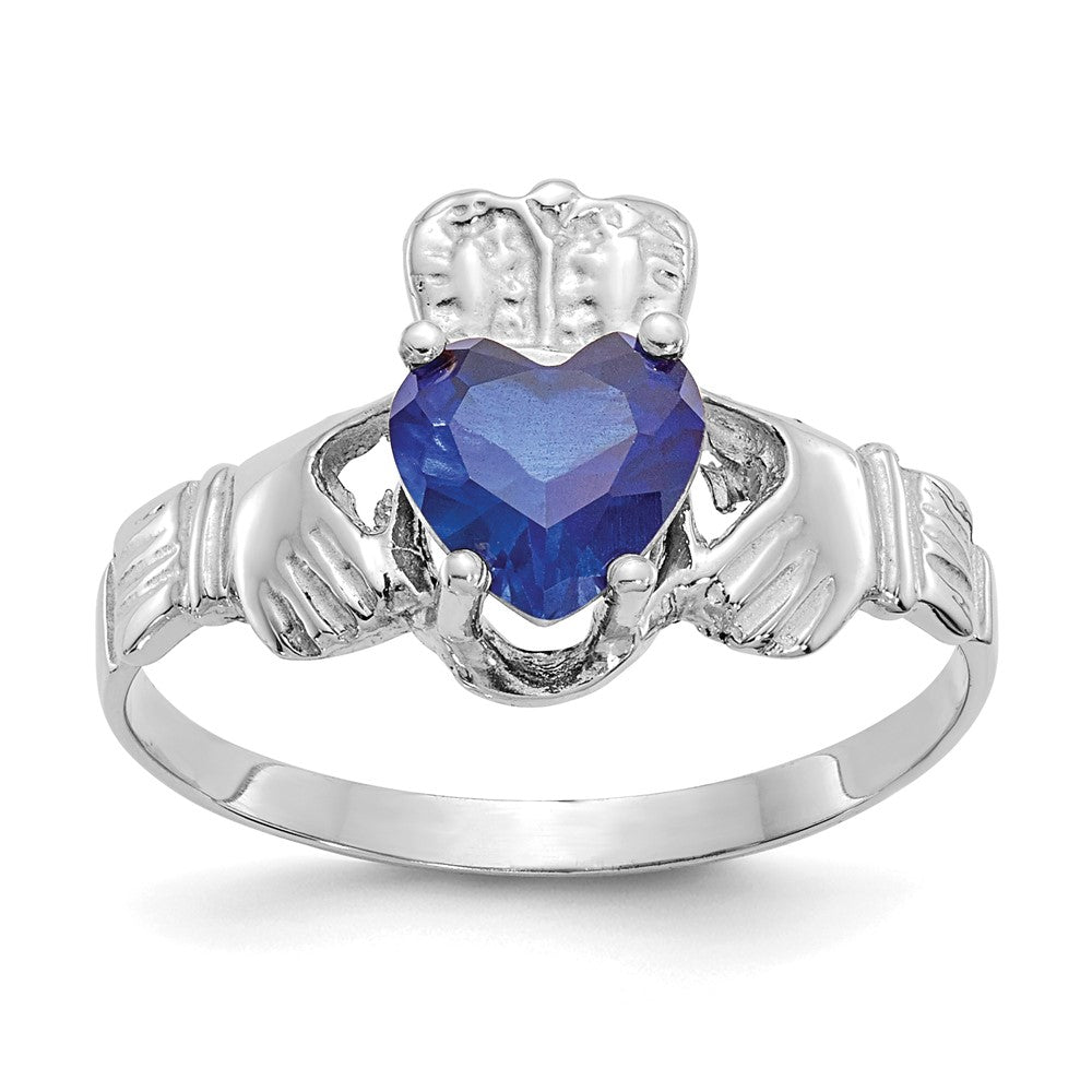 14K White gold;Open back;Synthetic;CZ