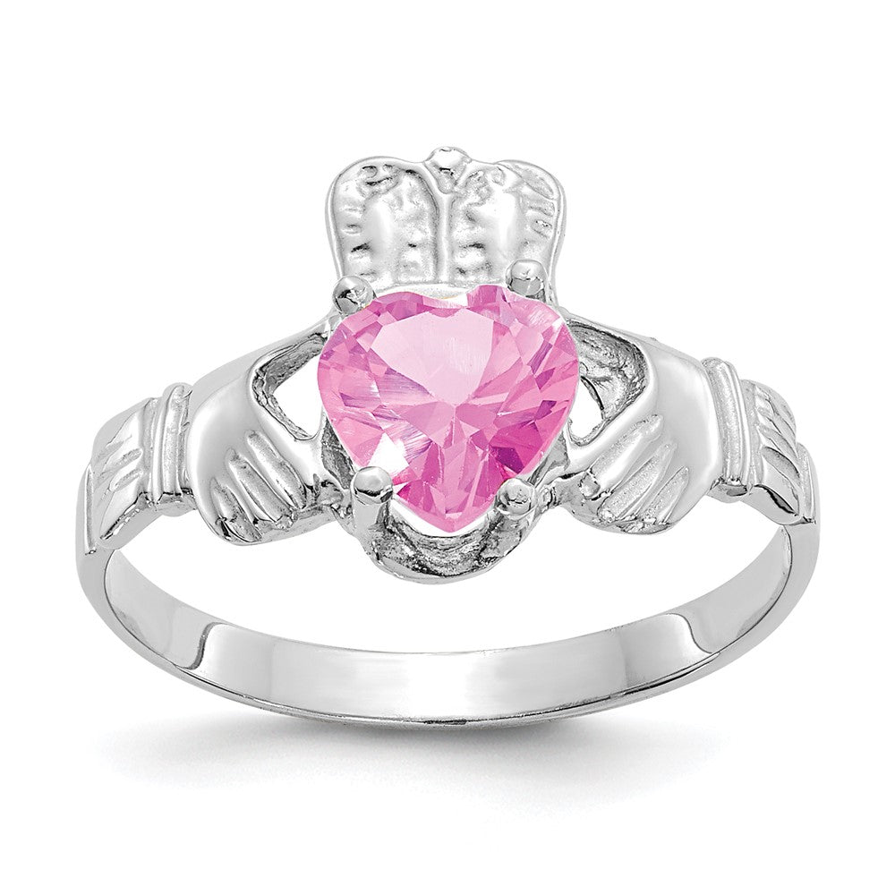 14K White gold;Open back;Synthetic;CZ