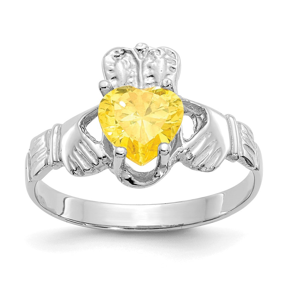 14K White gold;Open back;Synthetic;CZ