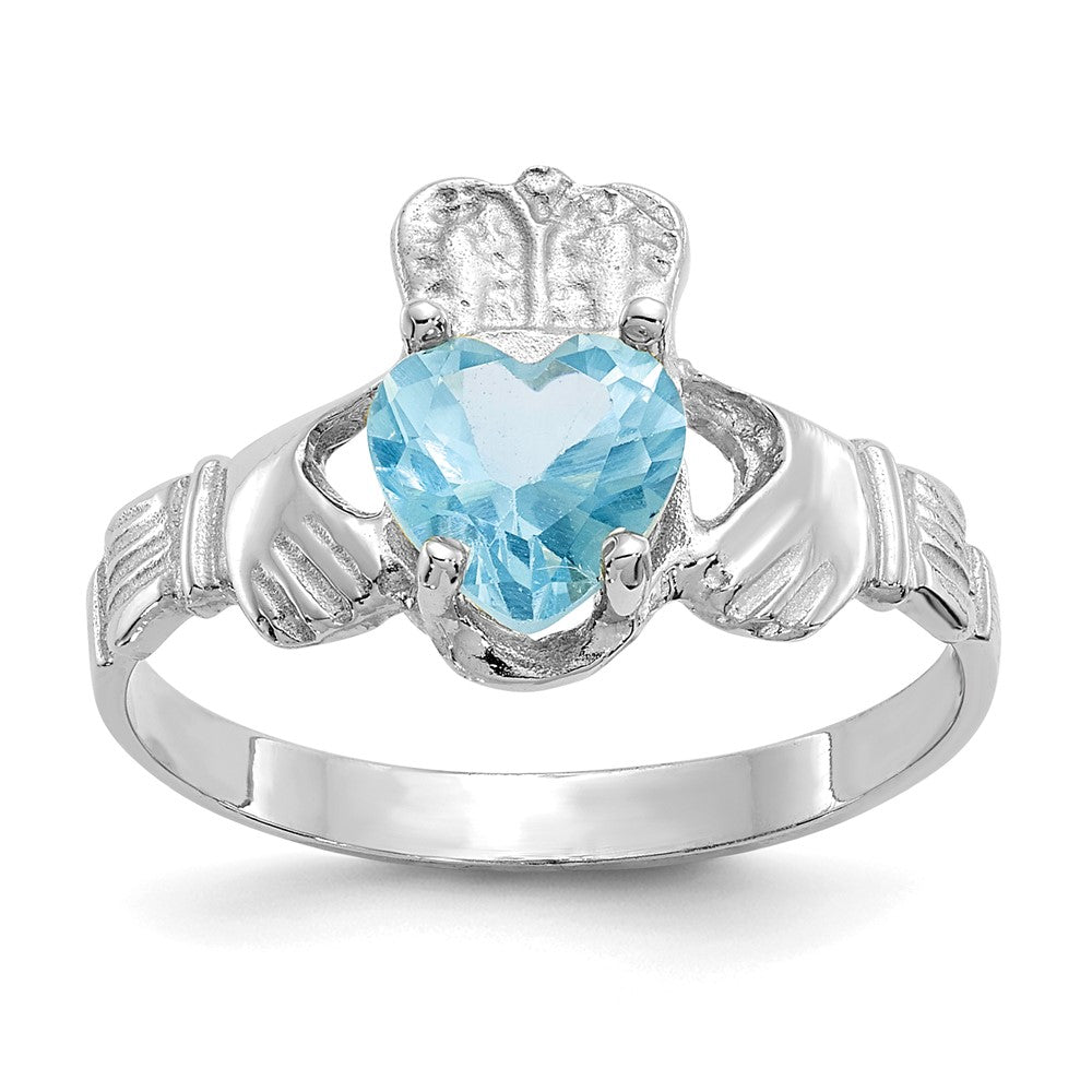 14K White gold;Open back;Synthetic;CZ
