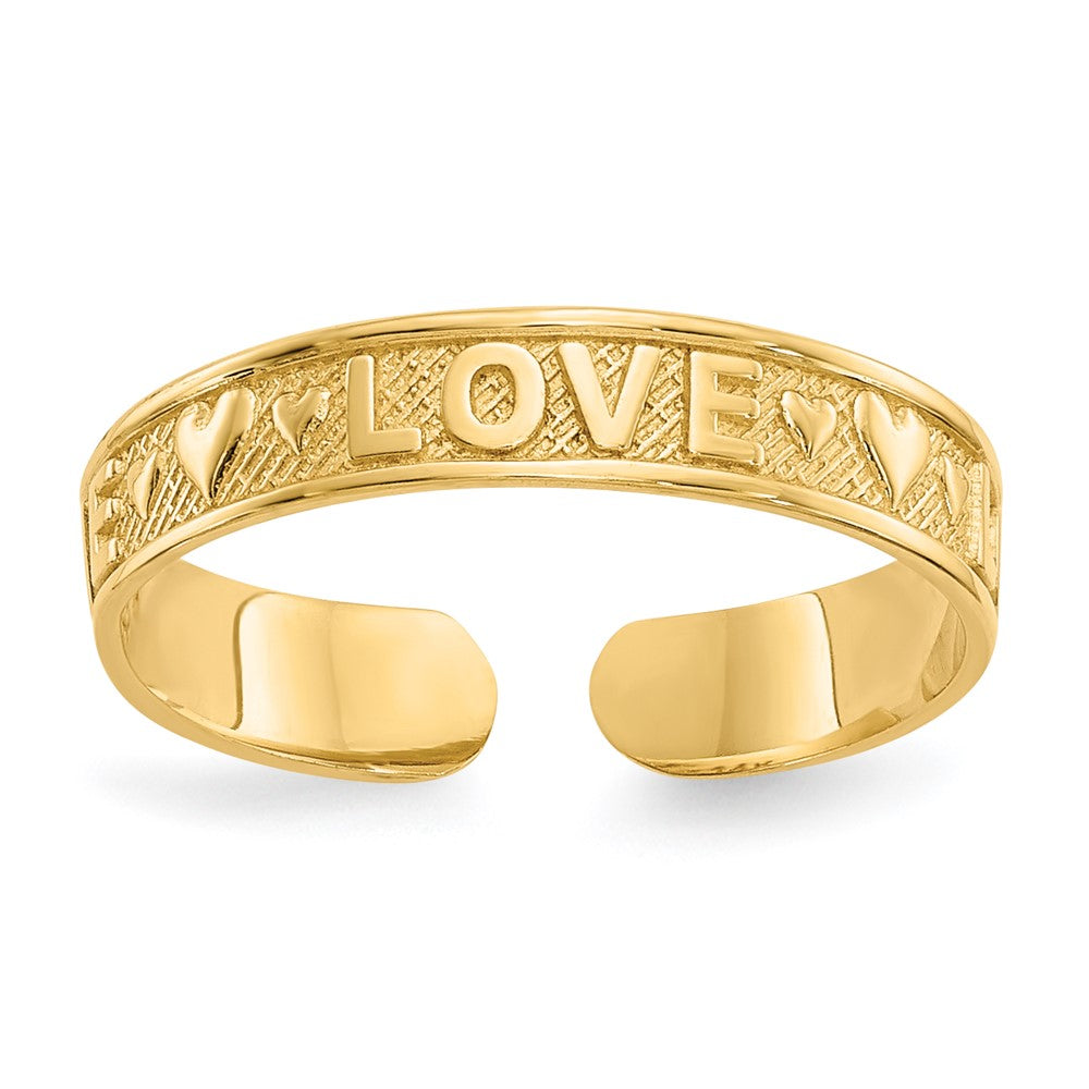 Polished;14k Yellow gold;Textured;Love