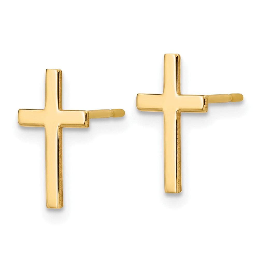 10k Polished Cross Earrings