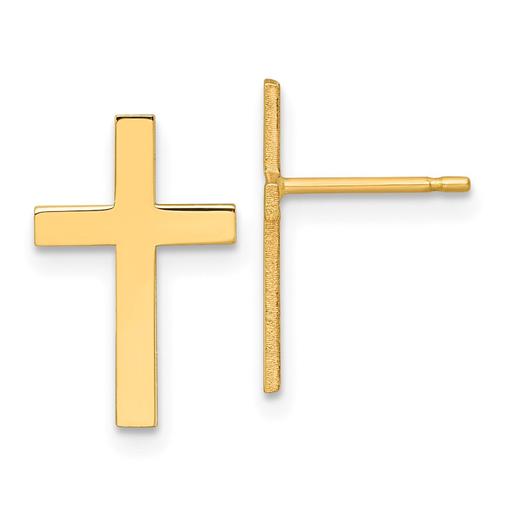 10k Polished Cross Earrings