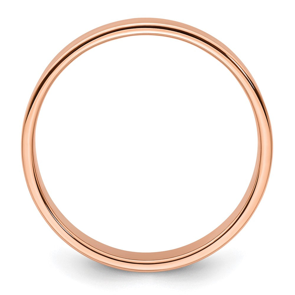 14k Rose Gold 5mm Lightweight Flat Wedding Band Size 8