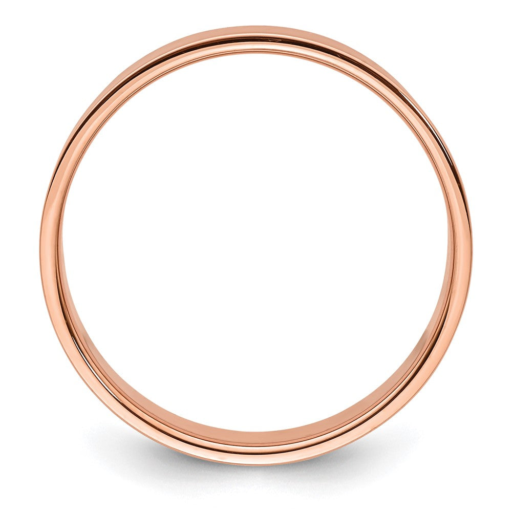 14k Rose Gold 6mm Lightweight Flat Wedding Band Size 11