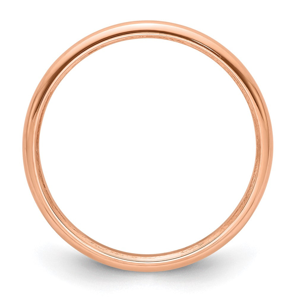14k Rose Gold 2mm Half Round Wedding Band Size 10
