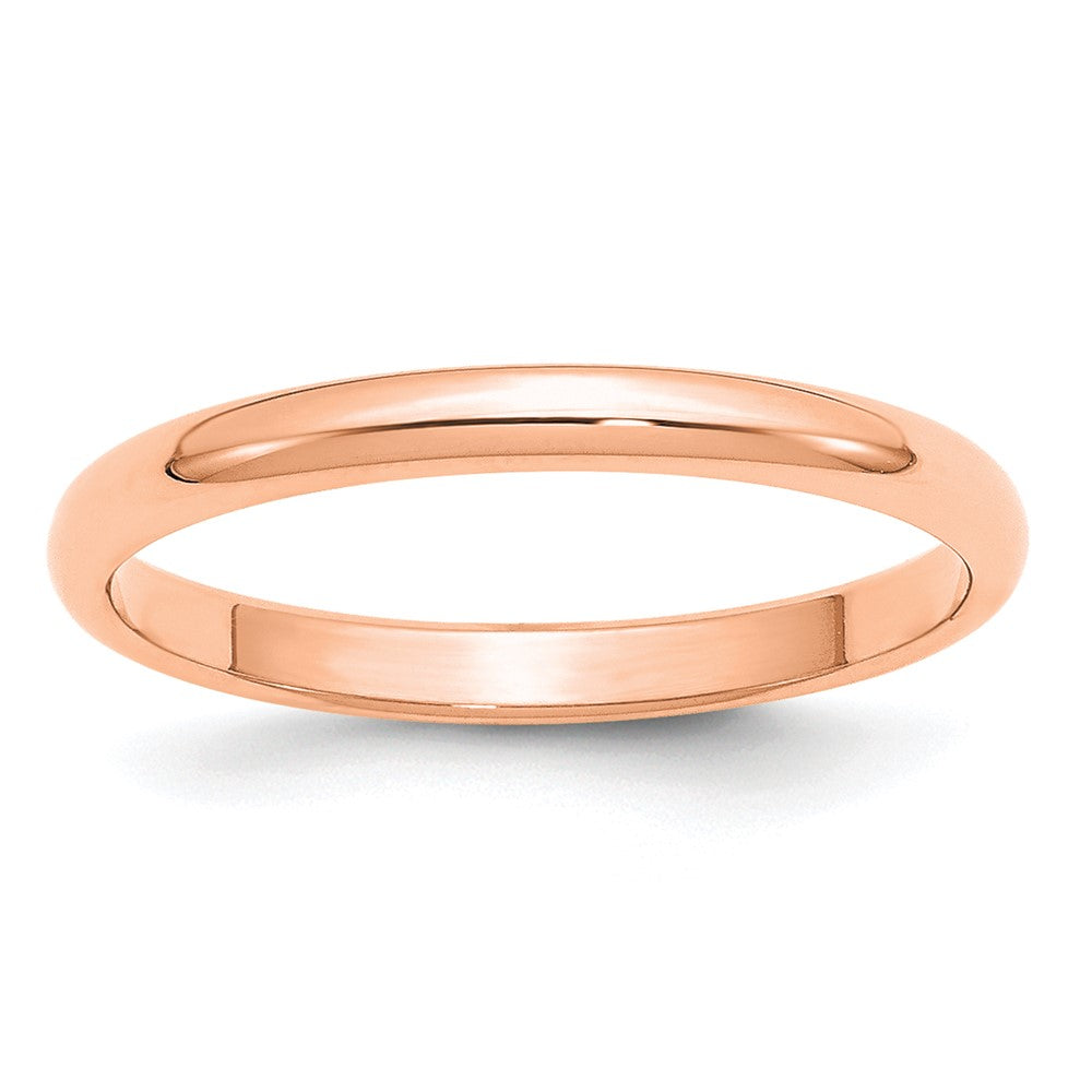 14k Rose Gold 2.5mm Half Round Band Size 12