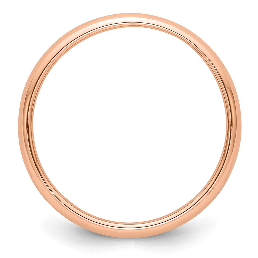 14k Rose Gold 3mm Half-Round Wedding Band Size 7