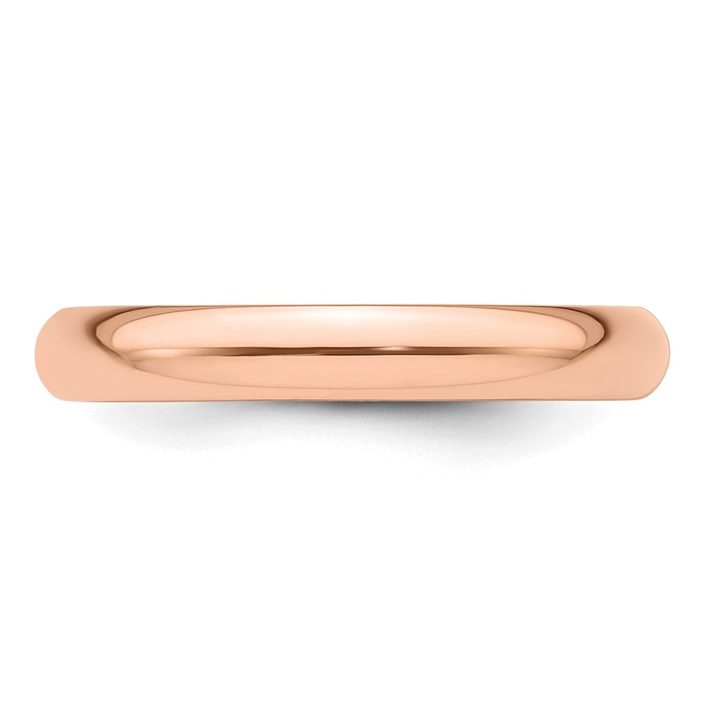 14k Rose Gold 3mm Half Round Wedding Band Size 9
