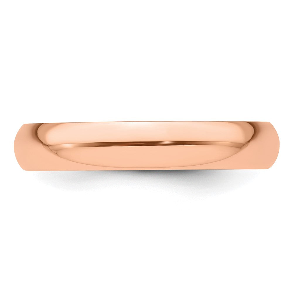14k Rose Gold 4mm Half Round Wedding Band Size 11