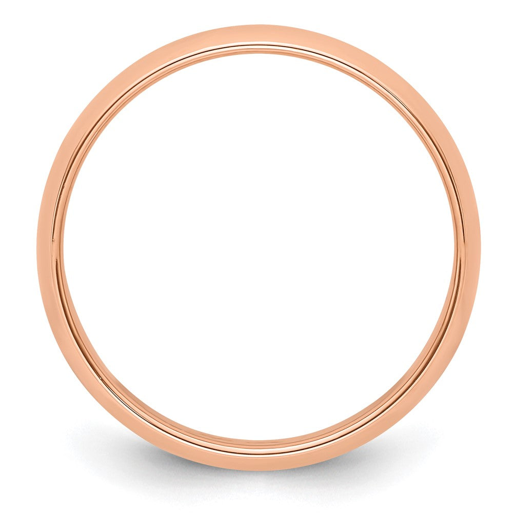 14k Rose Gold 5mm Half Round Wedding Band Size 9