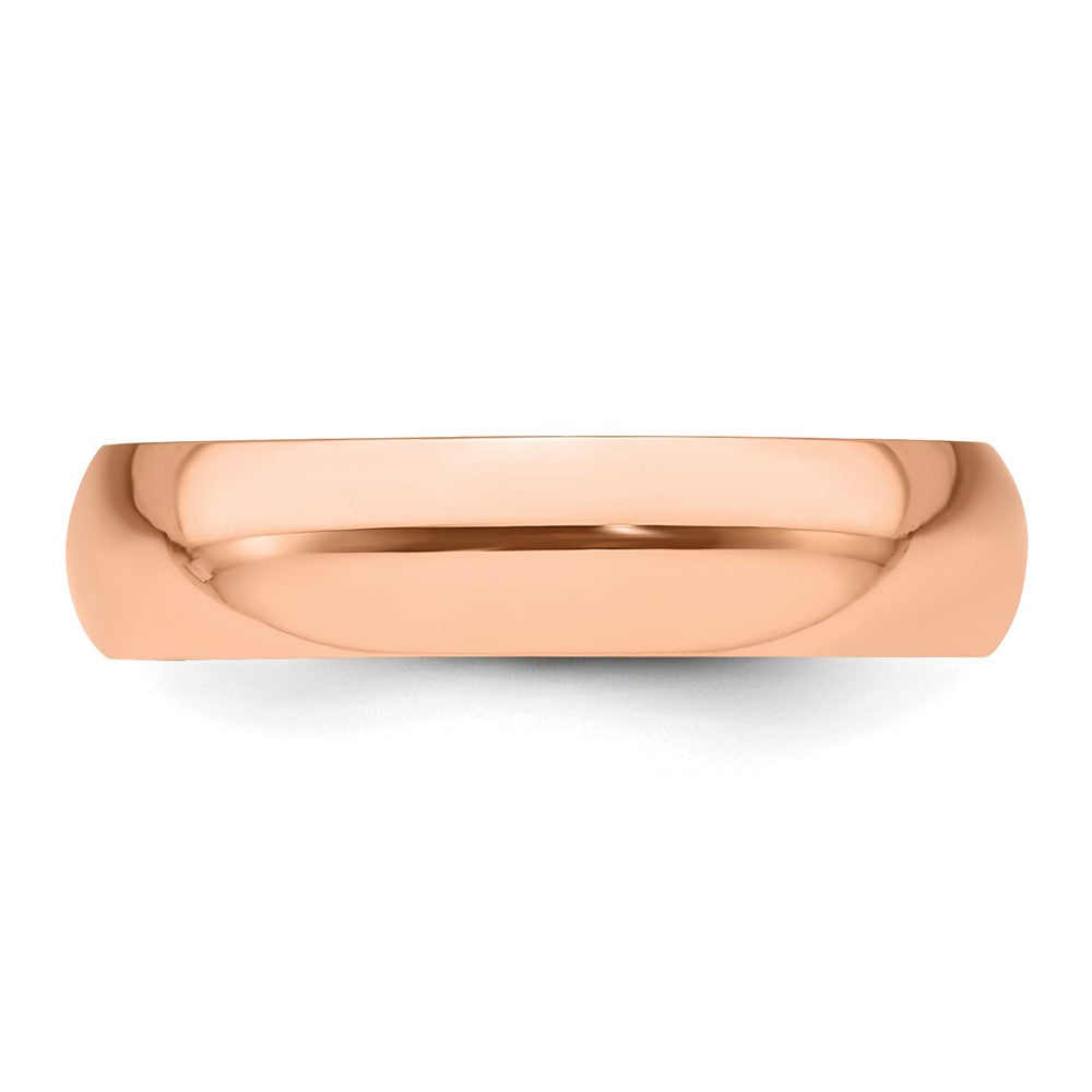 14k Rose Gold 5mm Half-Round Wedding Band Size 8