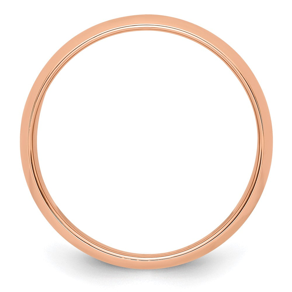 14k Rose Gold 6mm Half-Round Wedding Band Size 7.5