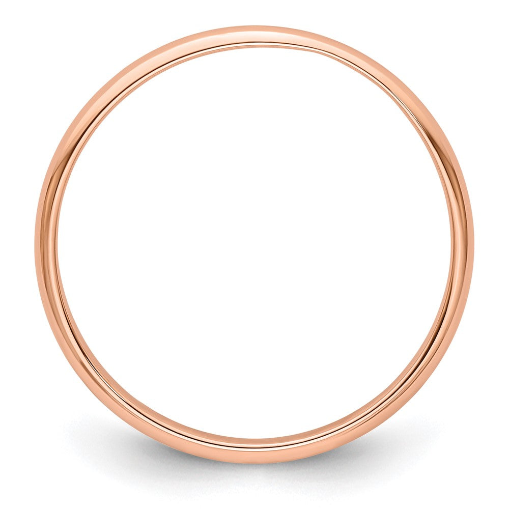 14k Rose Gold 2mm Lightweight Half Round Wedding Band Size 12.5