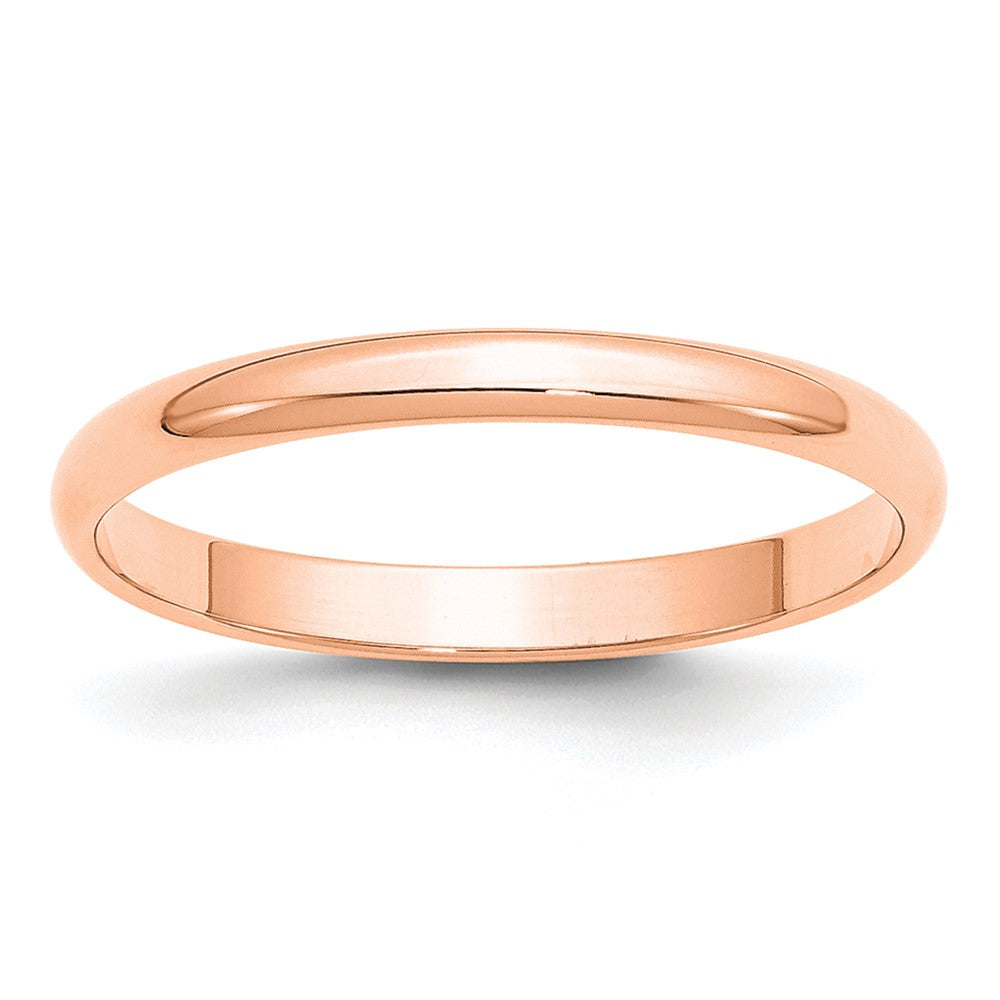 14k Rose Gold 2.5mm LTW Half Round Band Size 7