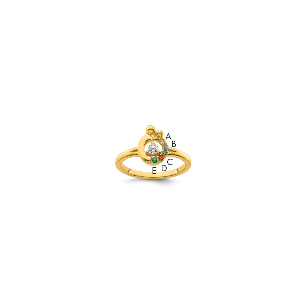 14k Diamond with 5 Birthstone Mother/Child Ring Semi-mount