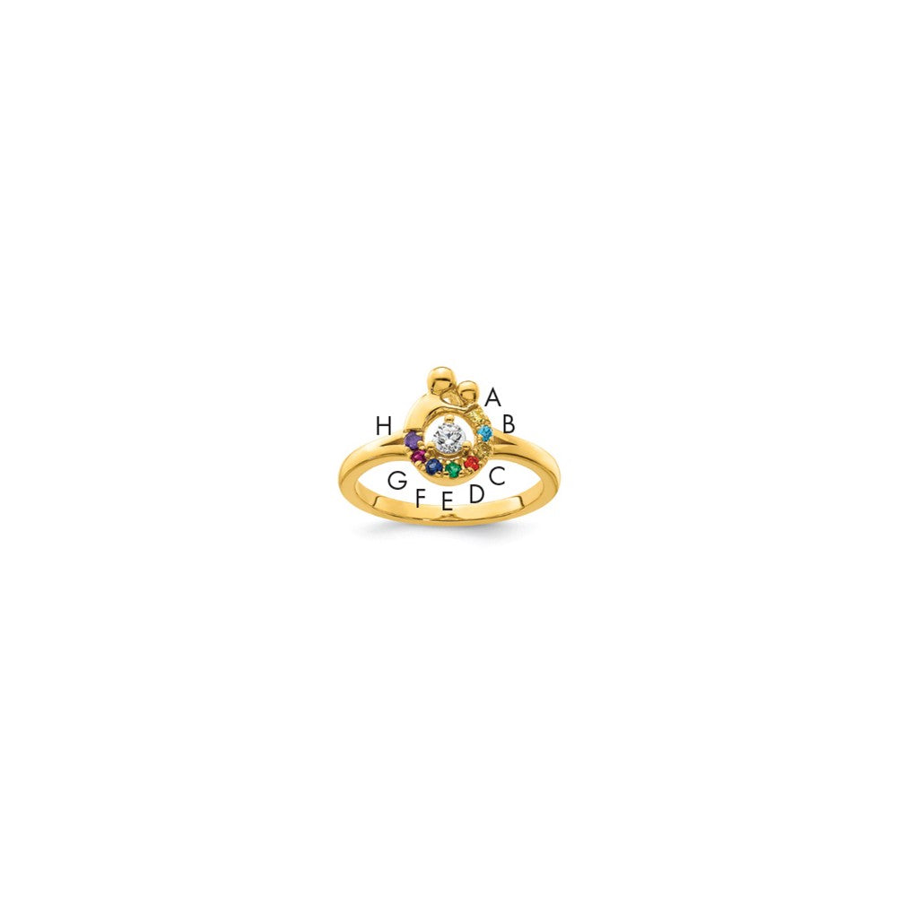 14k Diamond with 8 Birthstone Mother/Child Ring Semi-mount