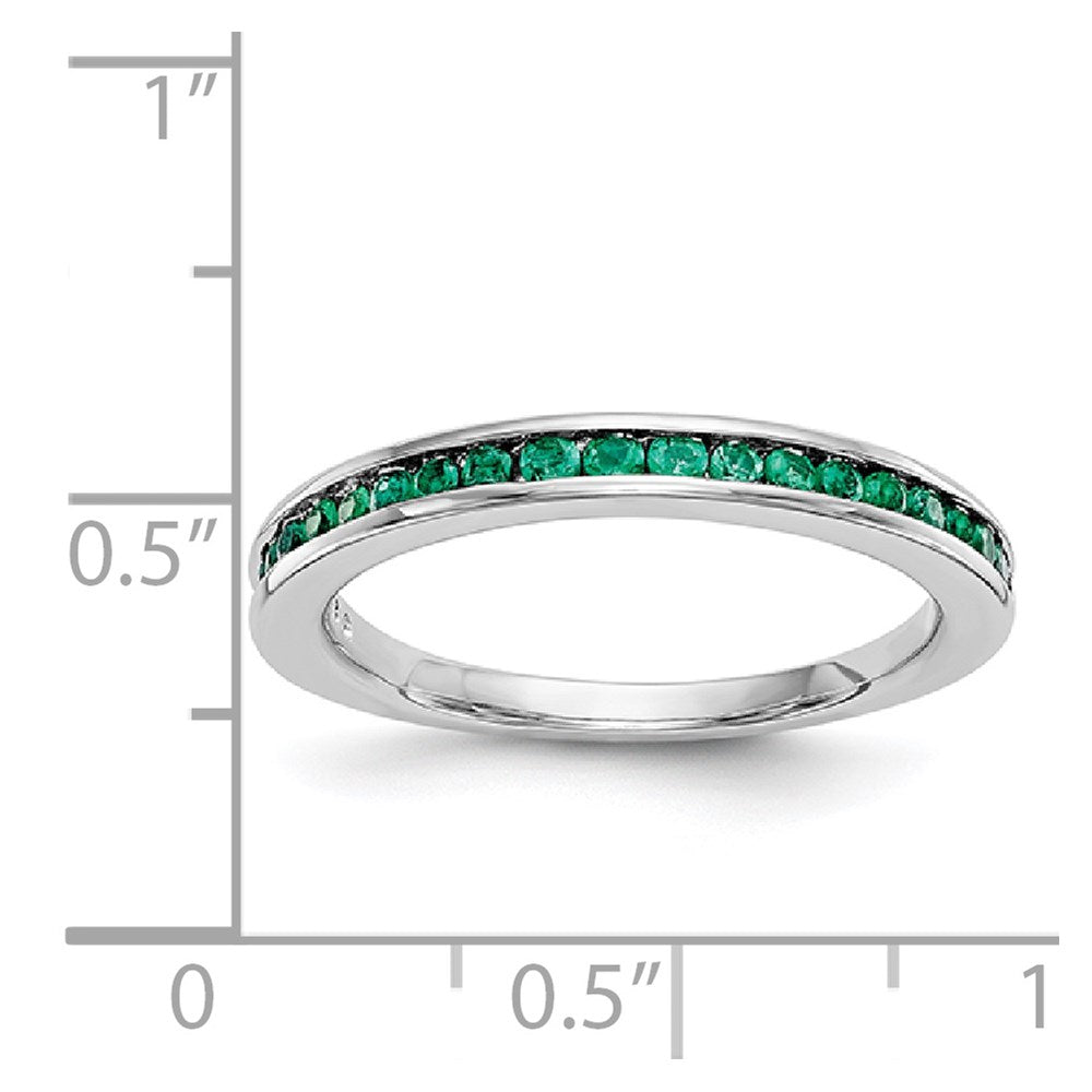 14k White Gold Emerald Complete Channel Band