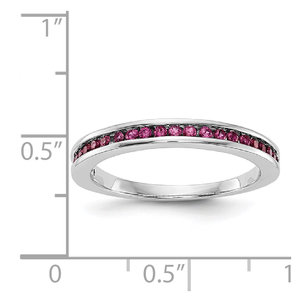 14k White Gold Ruby Complete Channel Band