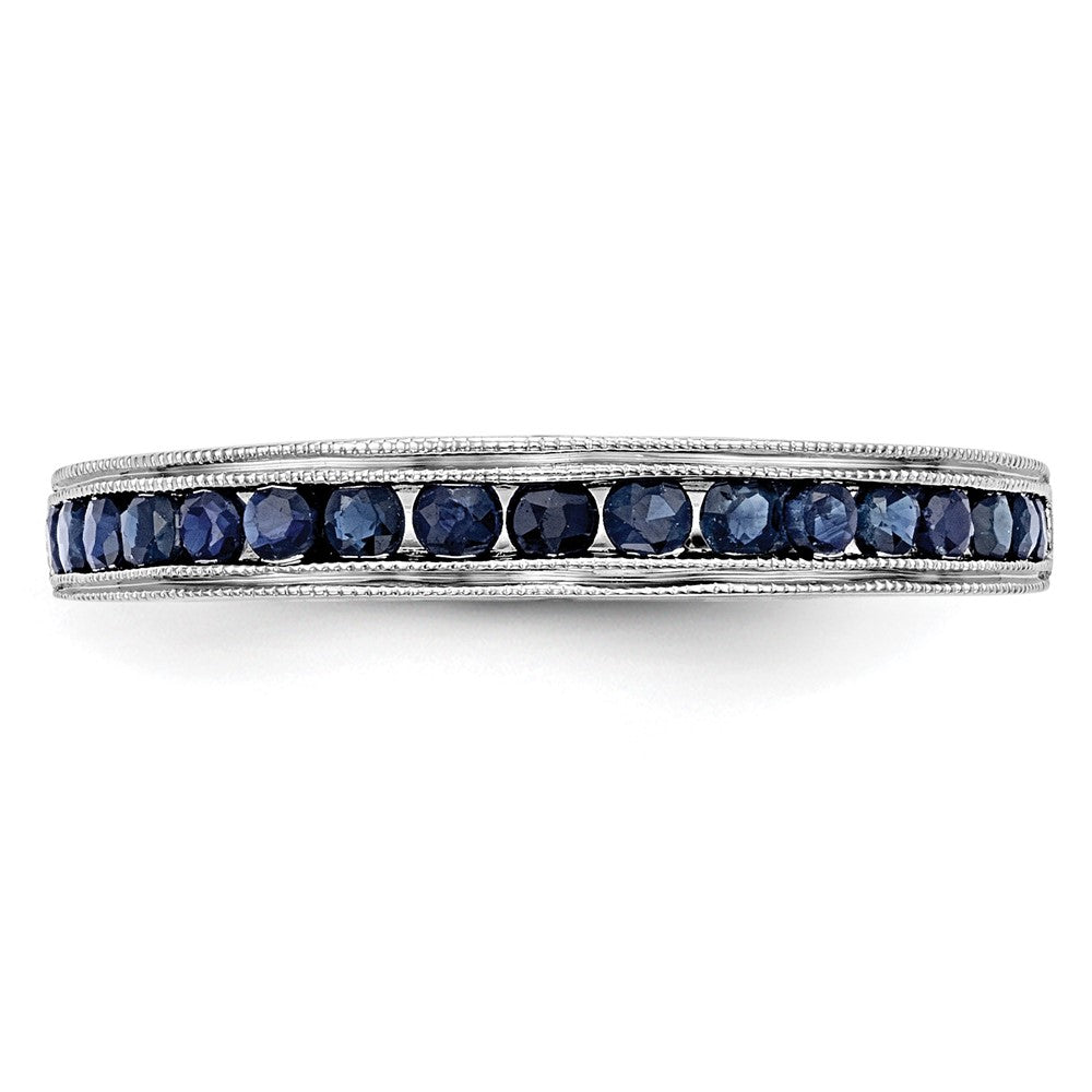 10K White Gold Blue Sapphire Band