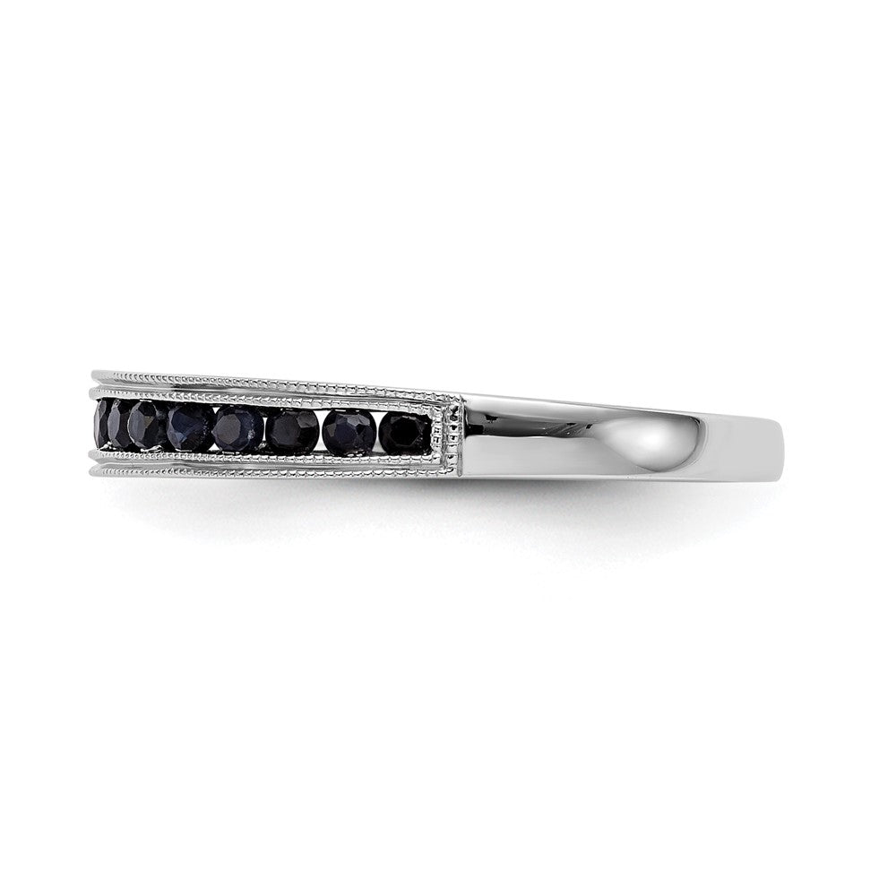 14k White Gold Blue Sapphire Complete Channel Band