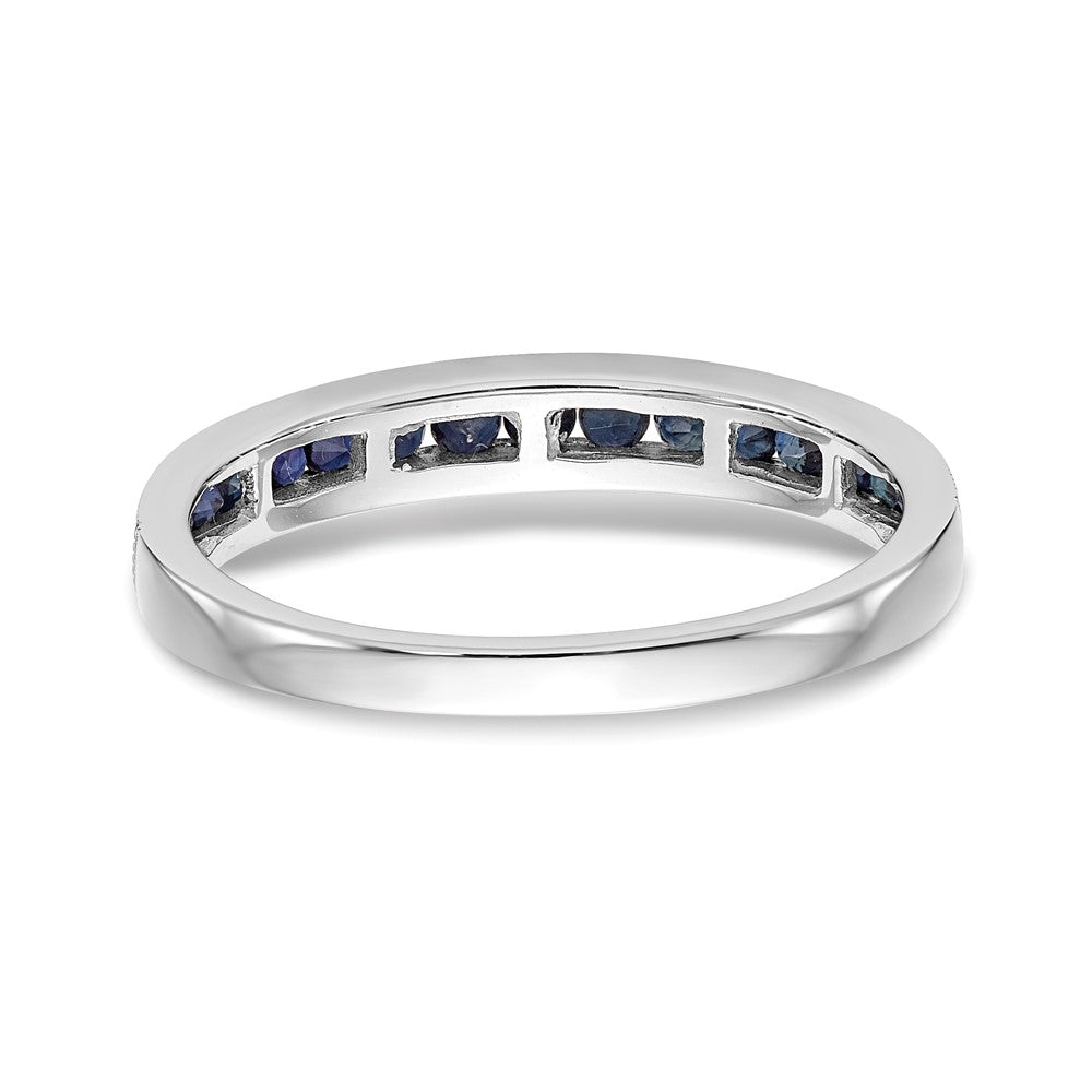 14k White Gold Blue Sapphire Complete Channel Band