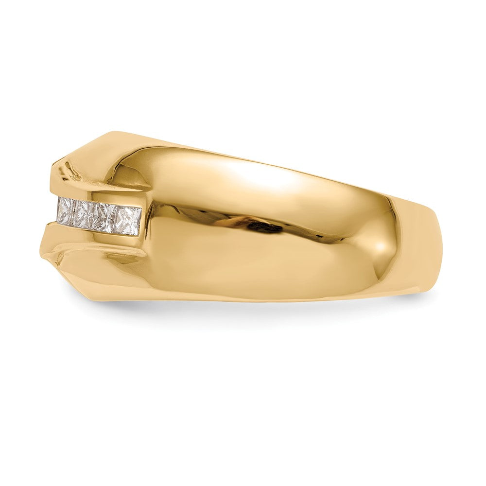 14k (Holds 1-5.5 Round Center, 8-2.0, 2-1.8mm Round) Men's Ring Mounting