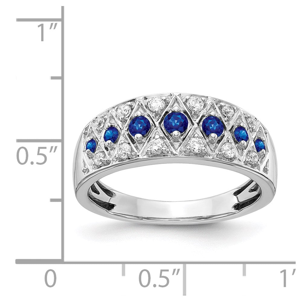 14k White Gold Diamond and Sapphire Fancy Ring