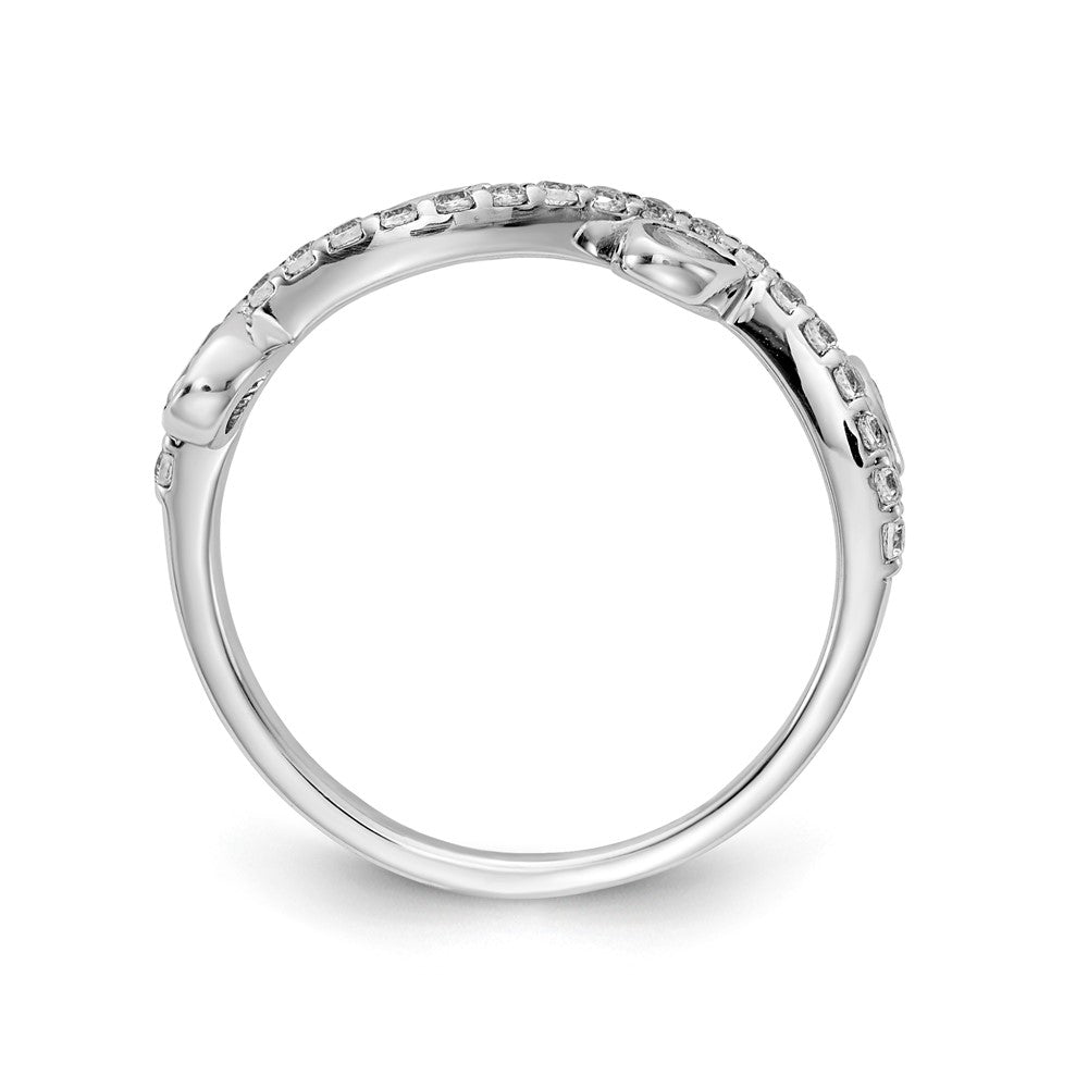 14k White Gold Diamond and Pear Peridot Curved Ring
