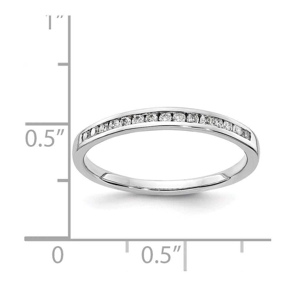 14k White Gold Diamond Channel Band
