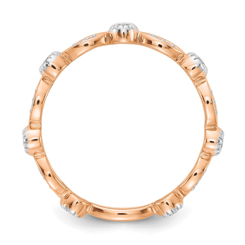 14k Rose Gold Diamond Fancy Band