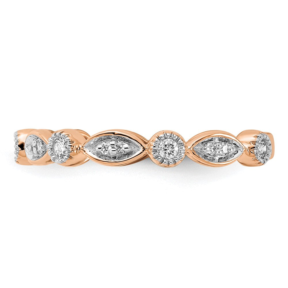 14k Rose Gold Diamond Fancy Band