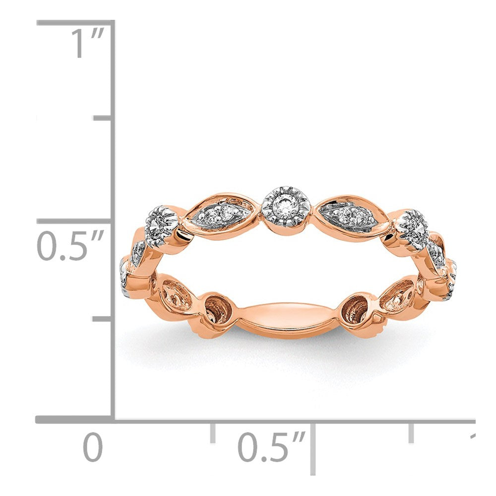 14k Rose Gold Diamond Fancy Band