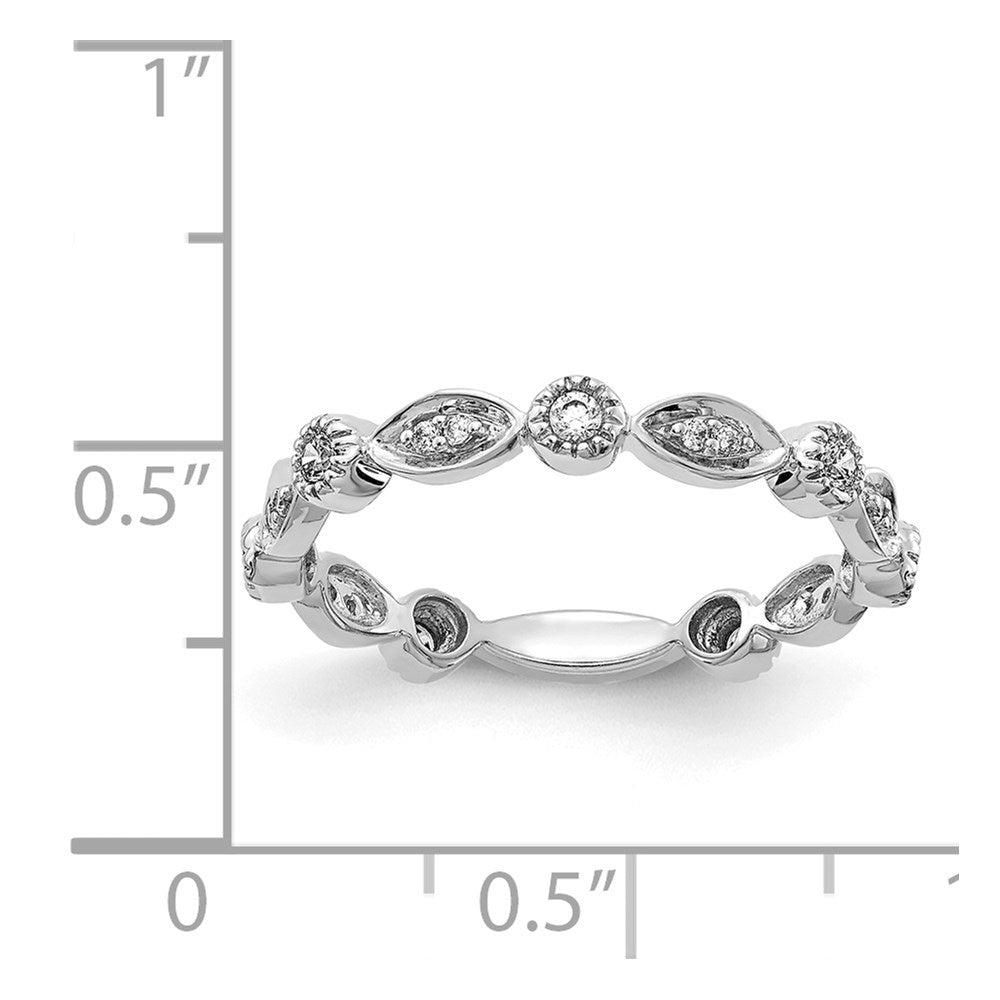 14k White Gold Diamond Fancy Band