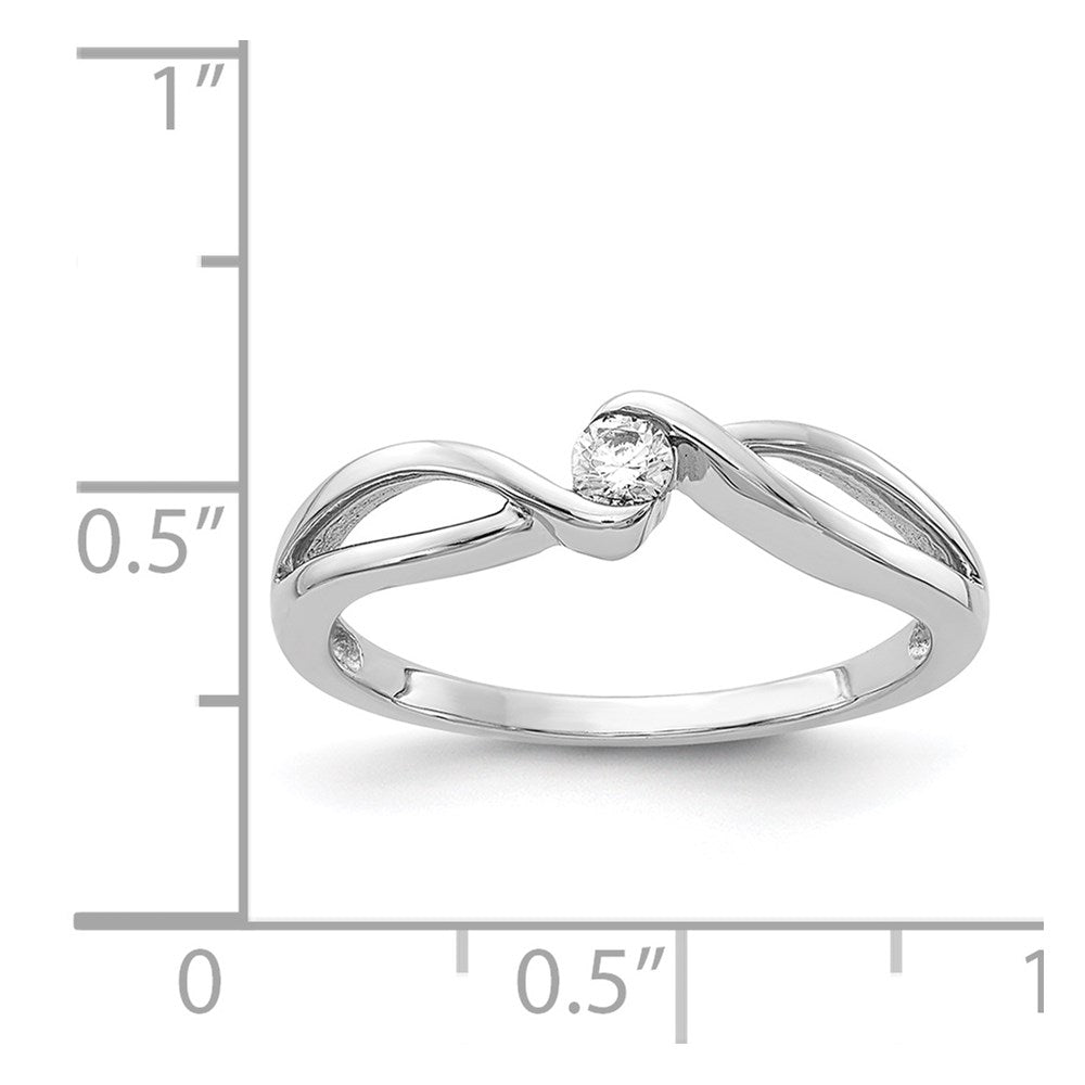 14kt White Gold Polished Diamond Ring