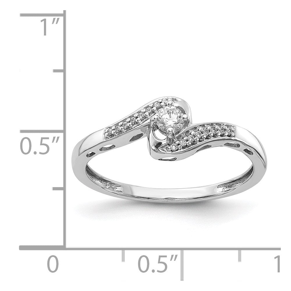 14k White Gold Diamond Bypass Ring