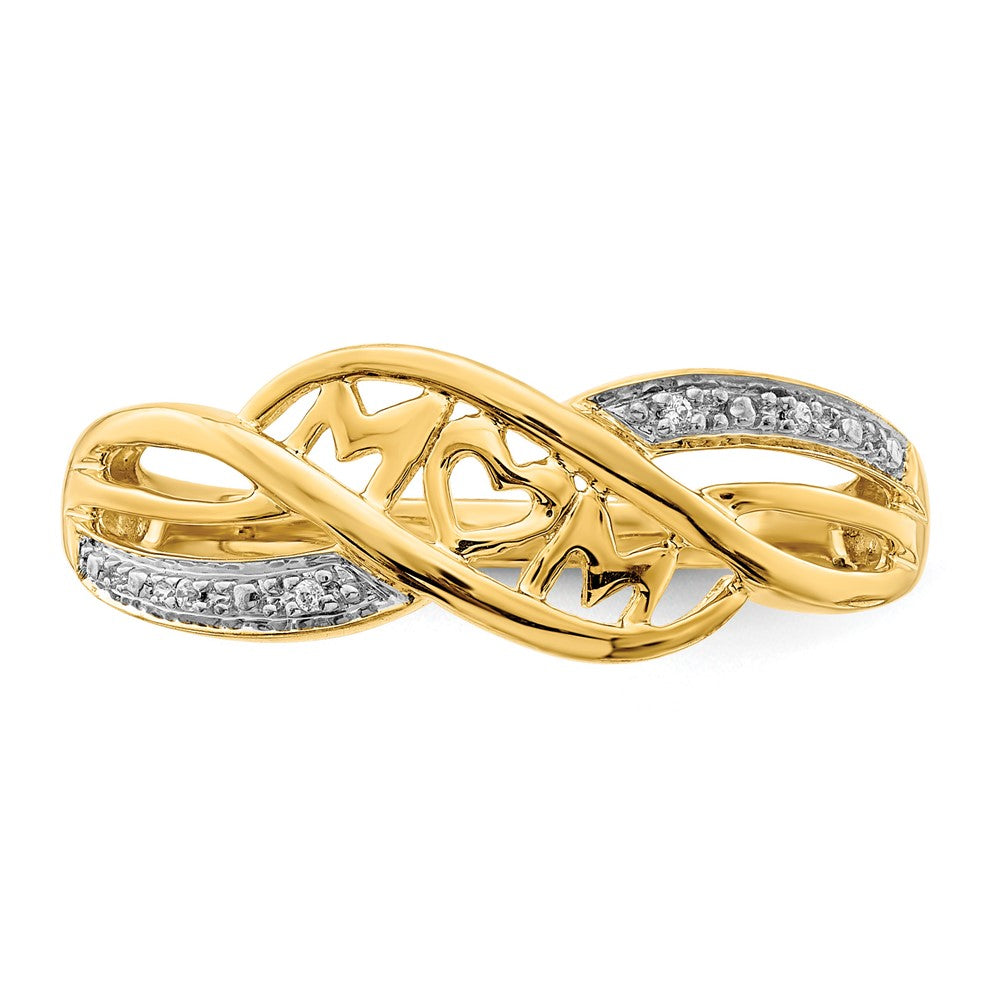14k w/Rhodium Diamond MOM Ring