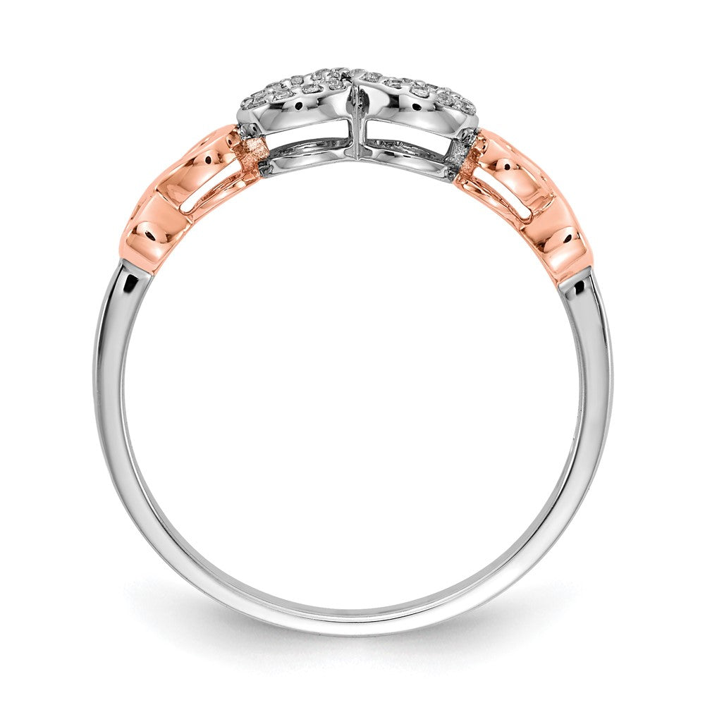 10K Rose Gold w/White Rhodium Diamond Infinity Ring
