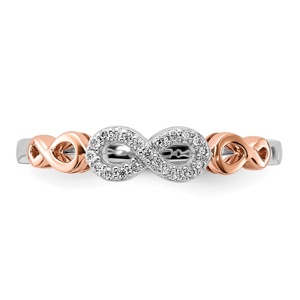 10K Rose Gold w/White Rhodium Diamond Infinity Ring