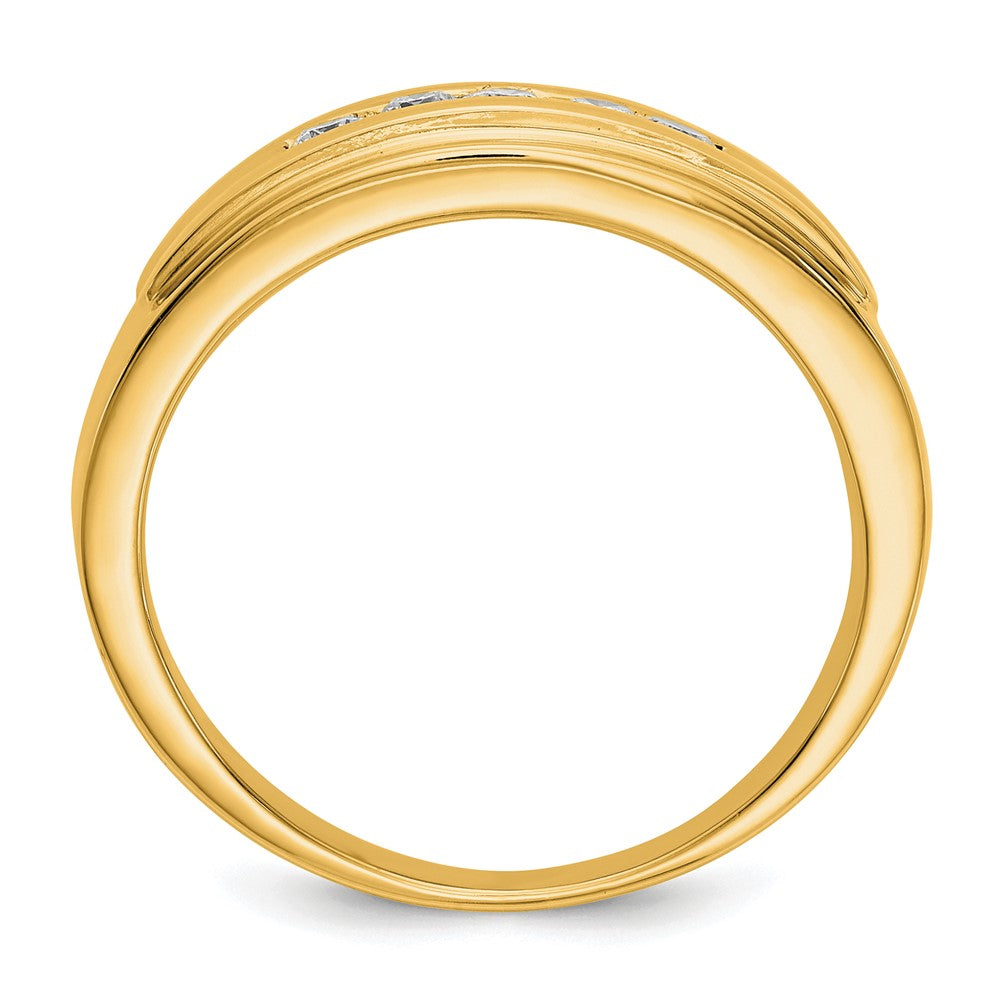 14k Diamond Mens 5-stone Ring