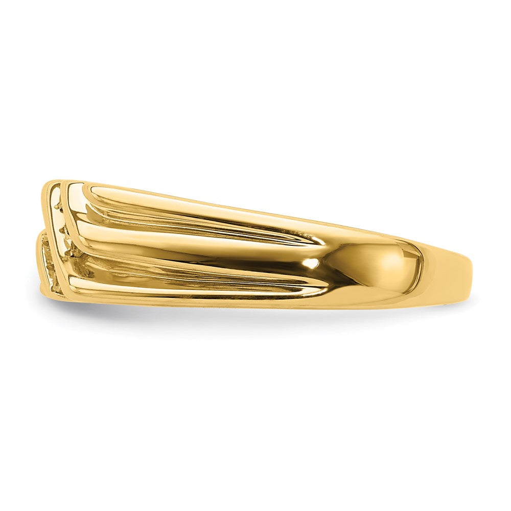 10K w/Rhodium Diamond Mens Ring