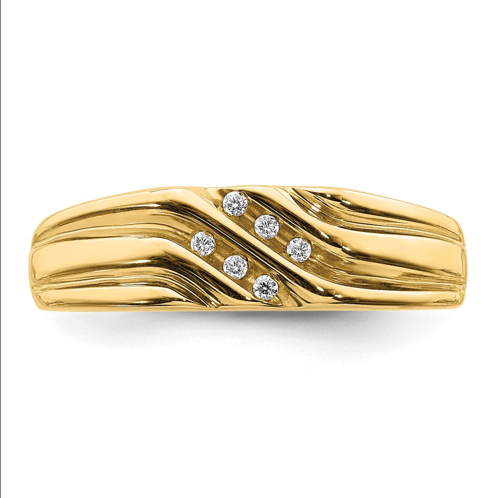10K w/Rhodium Diamond Mens Ring