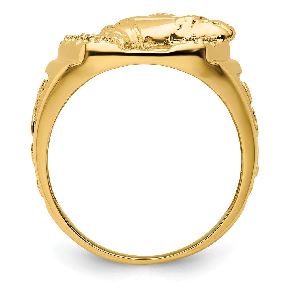 14k Horseshoe w/Horse in Center Mens Ring Mounting